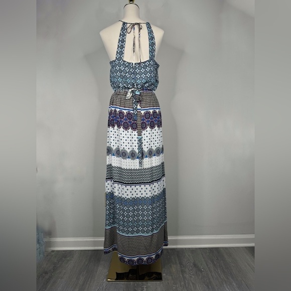 Crescent Women’s Gorgeous Kaleidoscope Pattern Open Back Maxi Dress Size Large - Picture 3 of 11